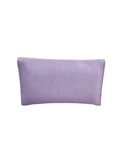 Pochette en jute mauve avec broche en pierre