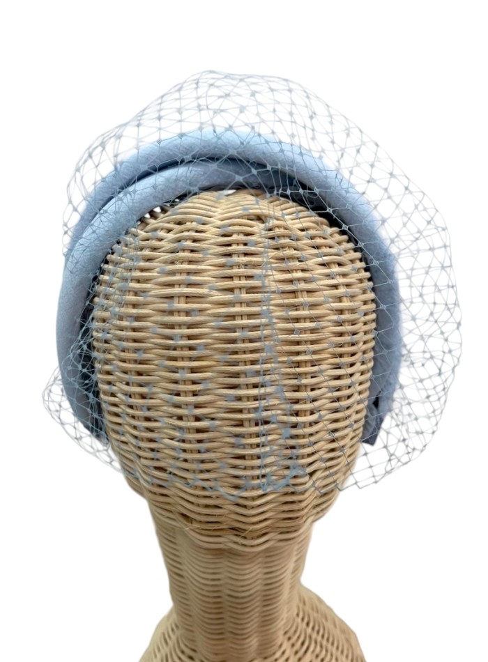 Bandeau d'invité double bleu clair avec voile en treillis