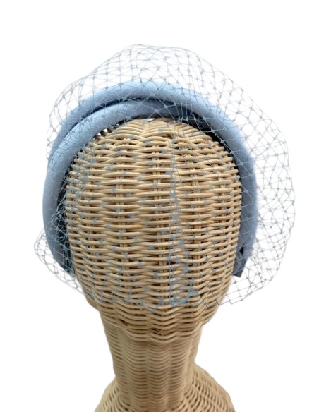 Bandeau d'invité double bleu clair avec voile en treillis