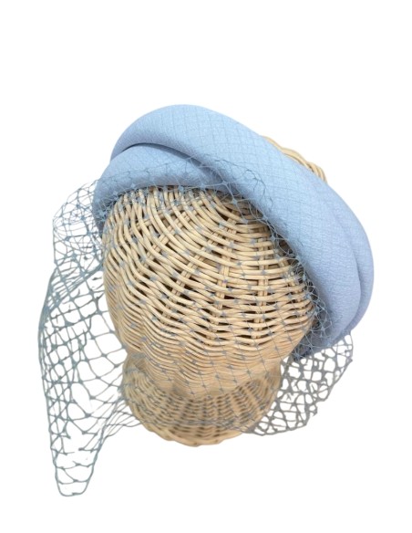 Bandeau d'invité double bleu clair avec voile en treillis