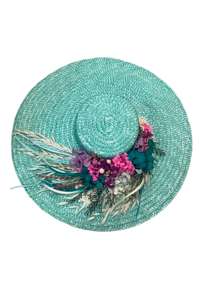 Châle d'invité vert d'eau avec embellissement floral