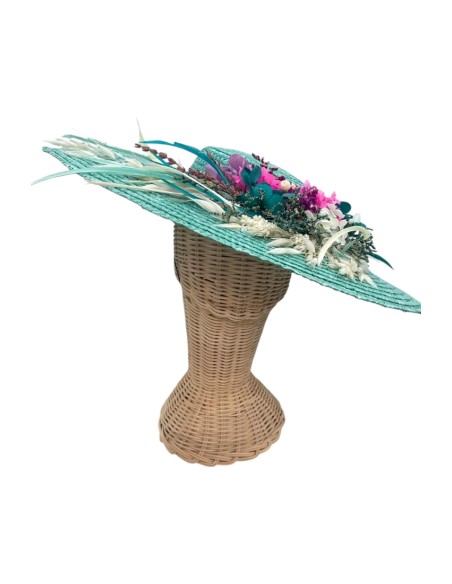 Châle d'invité vert d'eau avec embellissement floral