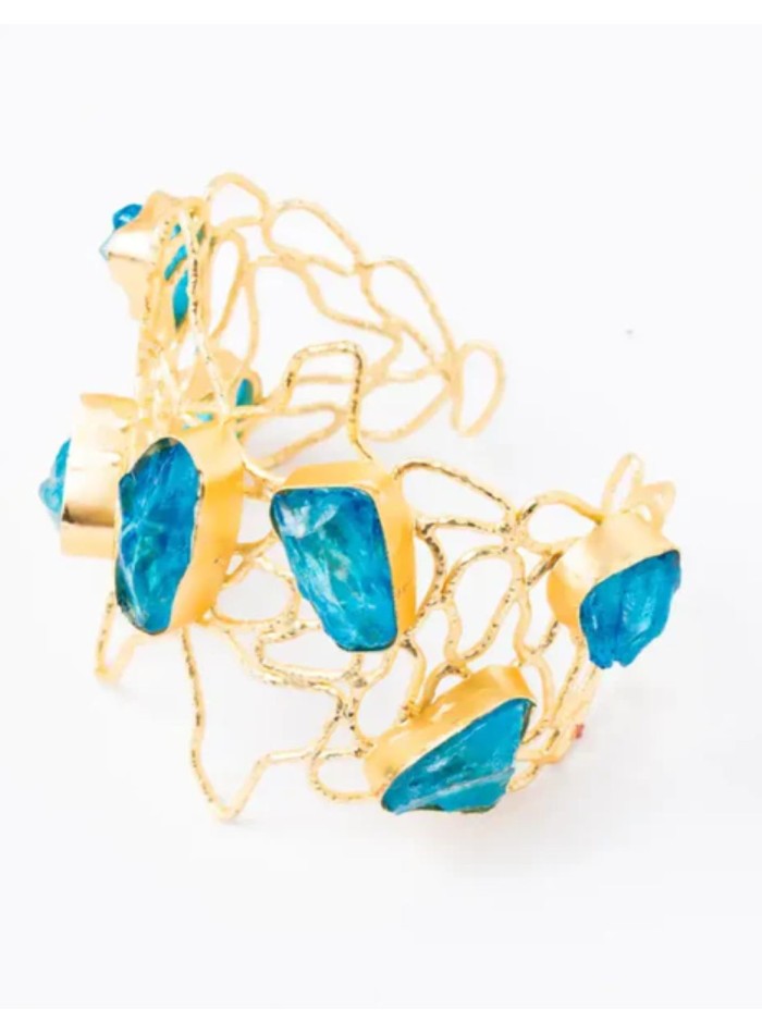 Bracelet en or avec pierres de couleur