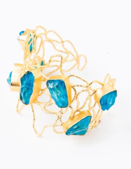 Bracelet en or avec pierres de couleur