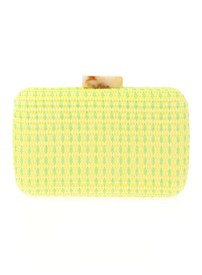 Sac de fête avec effet raphia et détails en pierre