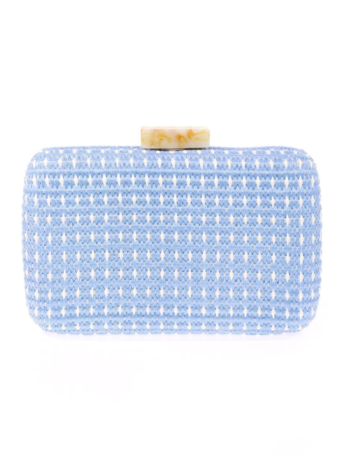 Sac de fête avec effet raphia et détails en pierre