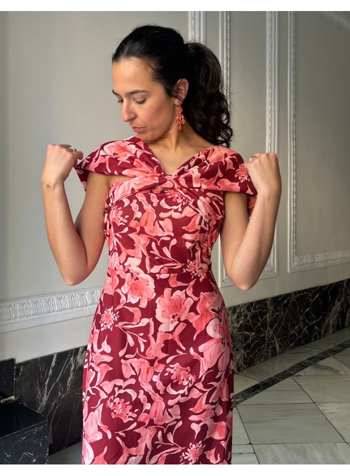Floral Print Cotton Midi Dress main image 1