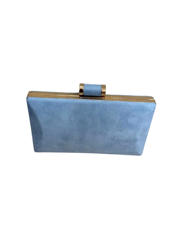 Sac de fête rectangulaire en daim bleu clair