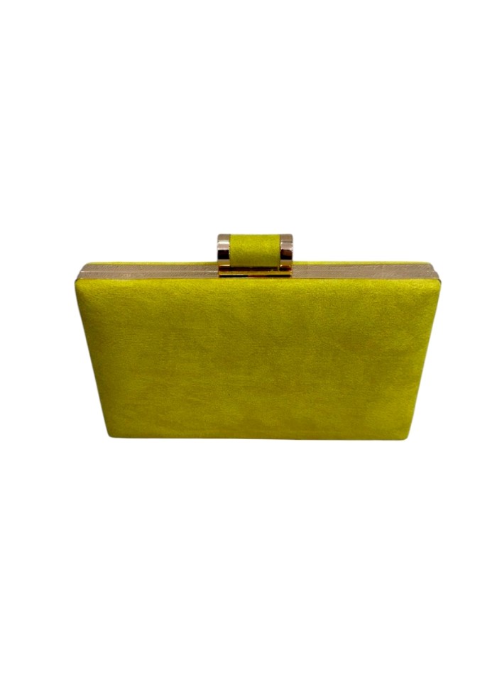 Rectangular mustard suede suede guest bag