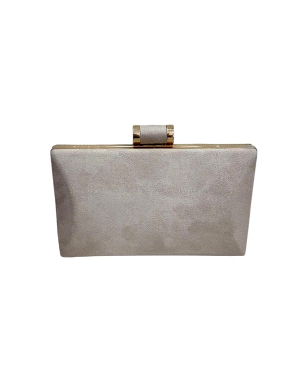 Bolso de fiesta nude de antelina rectangular