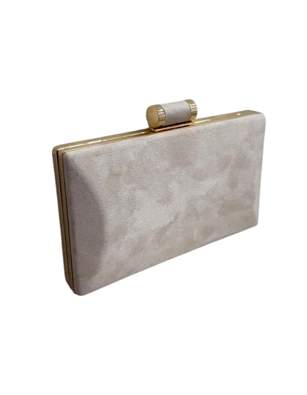 Bolso de fiesta nude de antelina rectangular 2