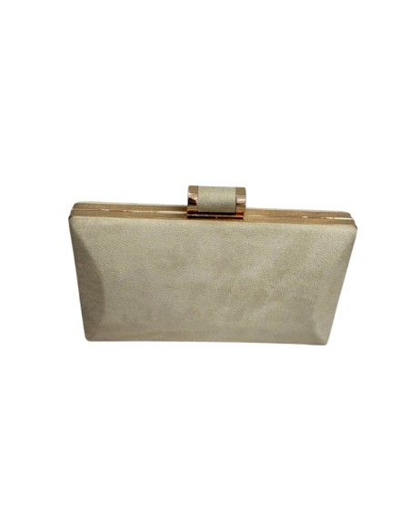Beige beige rectangular suede party bag