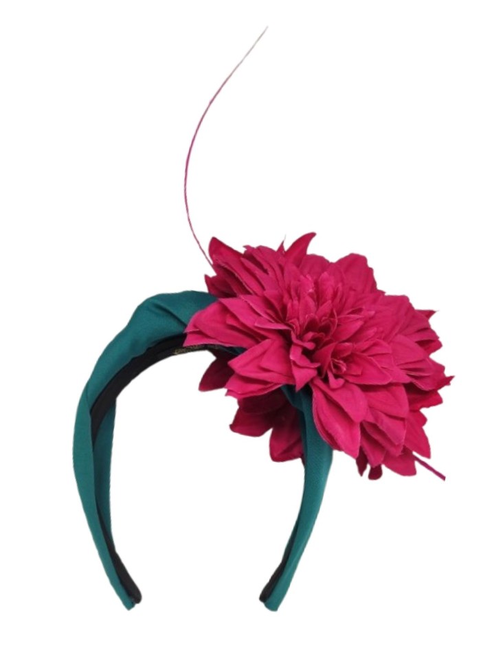 Bandeau en tissu avec nœud orné d'une fleur