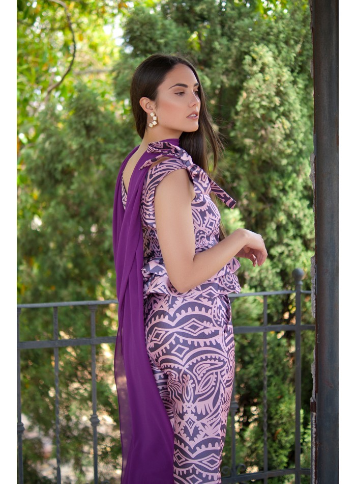 Purple chiffon shawl