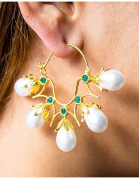 Crystal pearl earrings for parties