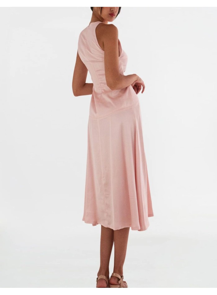 Halter neckline cocktail dress with flared skirt
