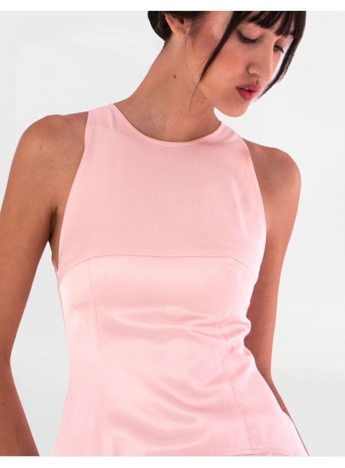 Halter neckline cocktail dress with flared skirt