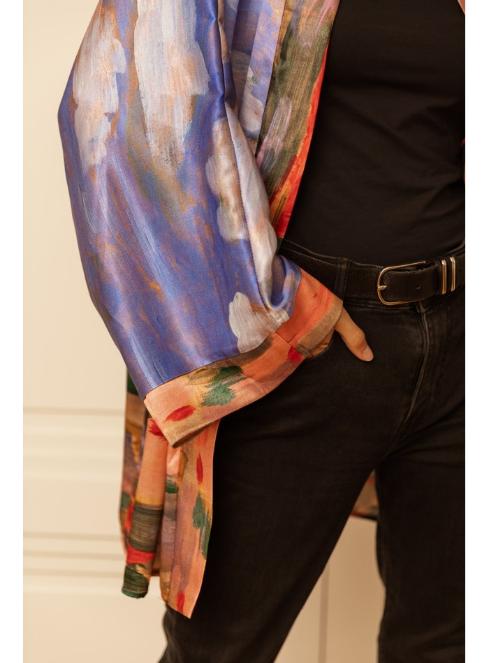 Kimono corto estampado para invitada
