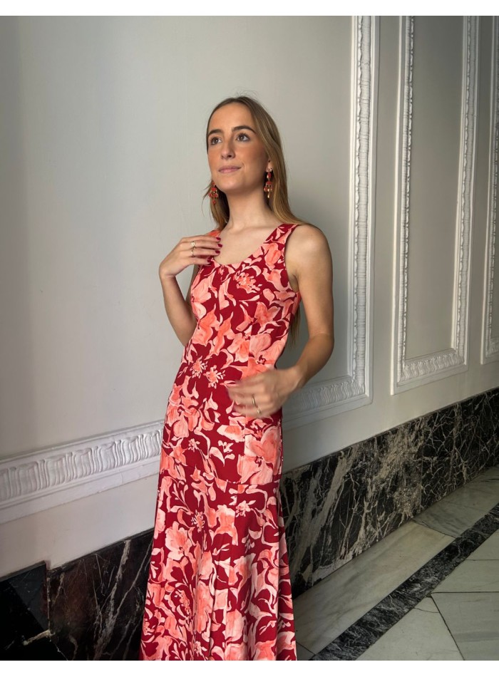 Ensemble top et jupe midi à large bande imprimée