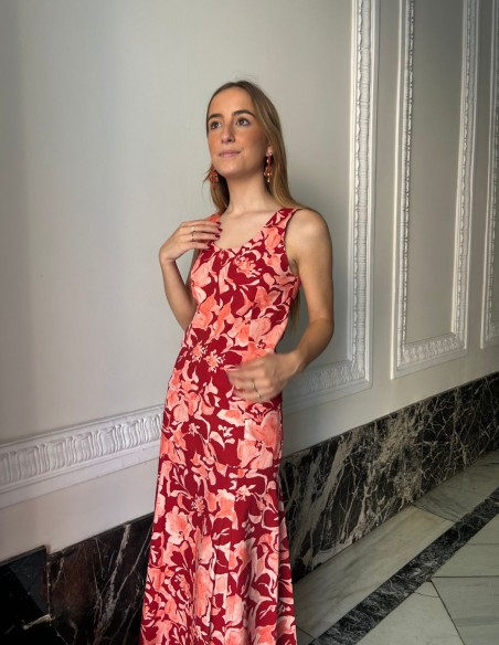 Ensemble top et jupe midi à large bande imprimée