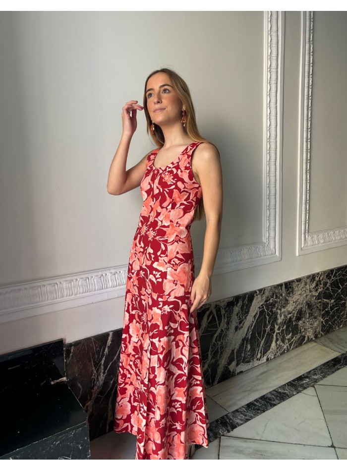 Ensemble top et jupe midi à large bande imprimée