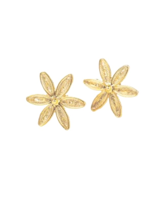 Medium earrings in the shape of jasmine flower