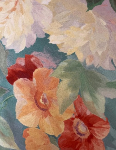 Printed midi dress with buttons and flounce skirt