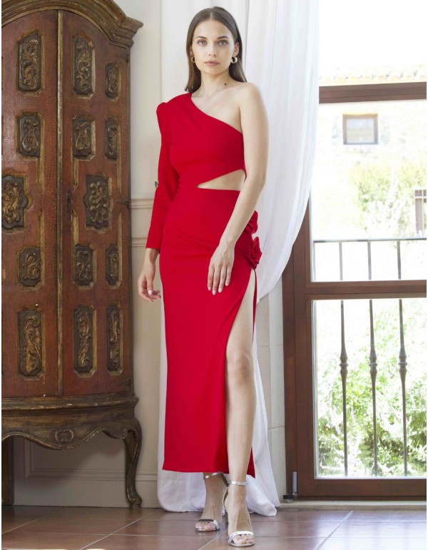 Robe de cocktail asymétrique avec découpe à la taille et...