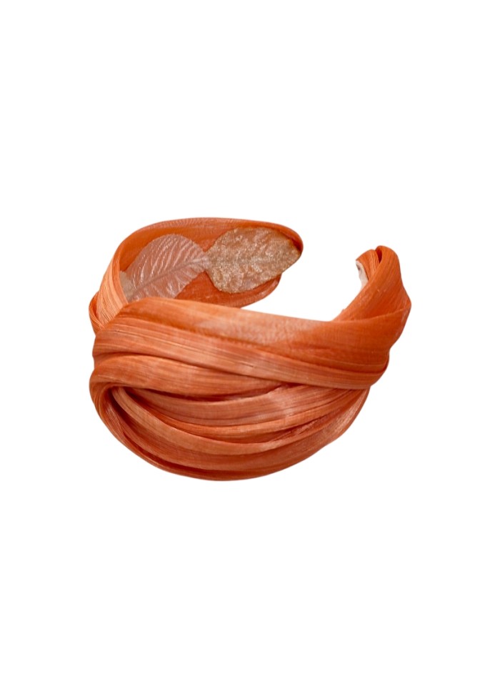 Bandeau d'invité en soie abaca orange