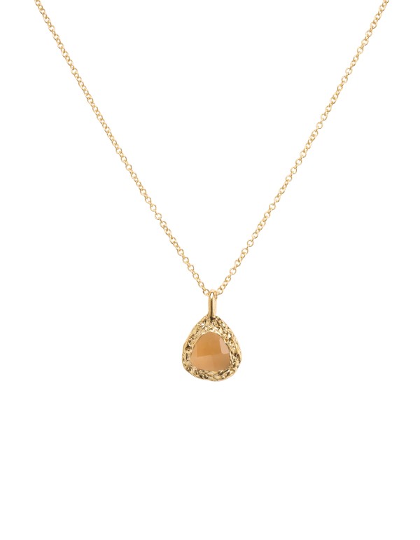 Colgante largo dorado con piedra de citrino