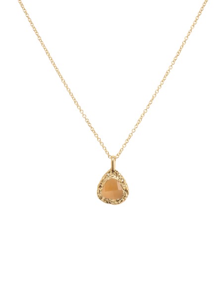 Colgante largo dorado con piedra de citrino Colgante largo dorado con piedra de citrino