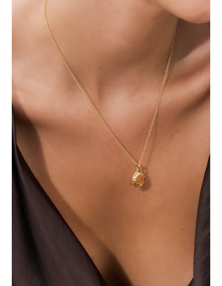 Long pendentif doré avec citrine