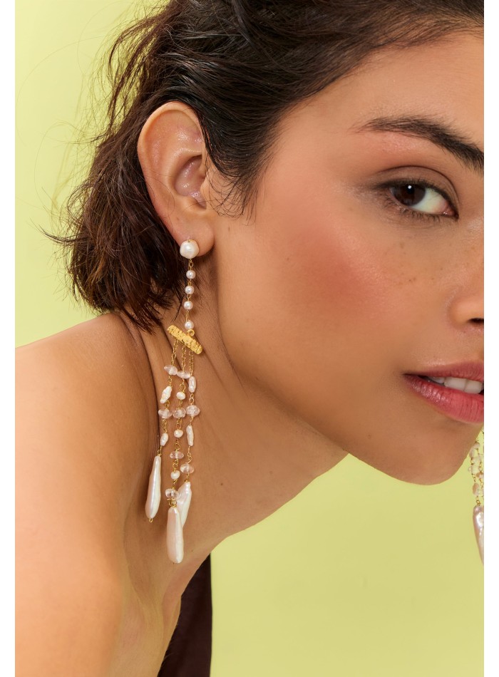 Boucles d'oreilles plaquées or avec pendentifs...