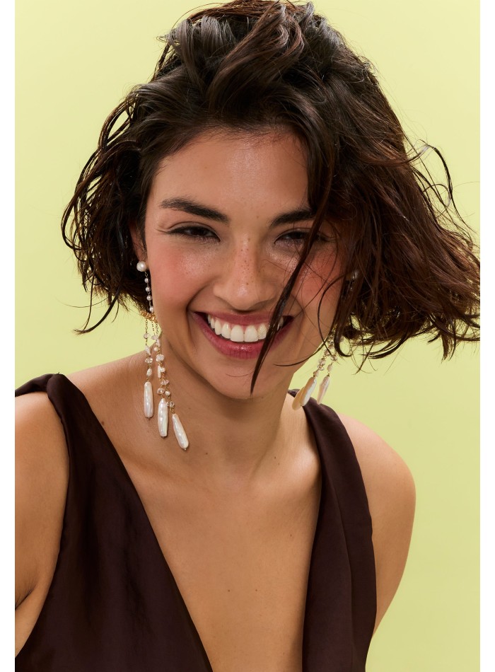 Boucles d'oreilles plaquées or avec pendentifs...