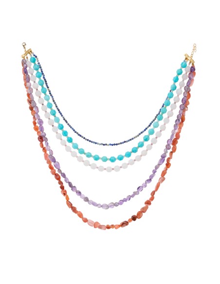 Collar en capas con piedras multicolores Collar en capas con piedras multicolores