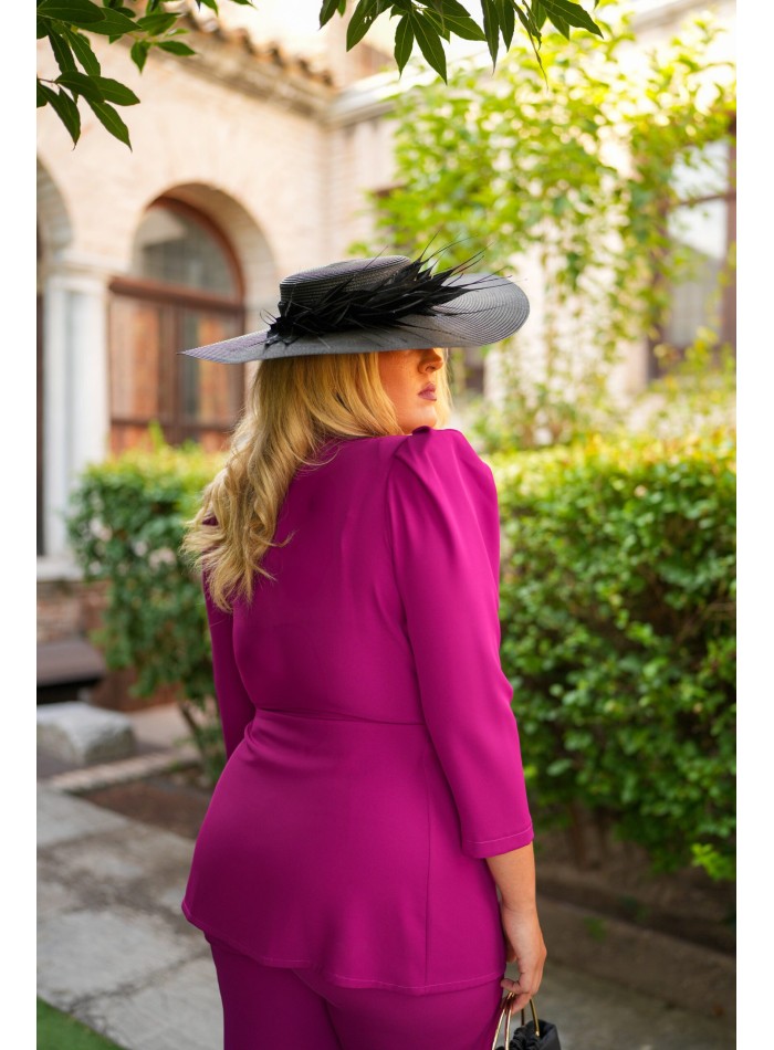 Long sleeve wine jacket and pants set