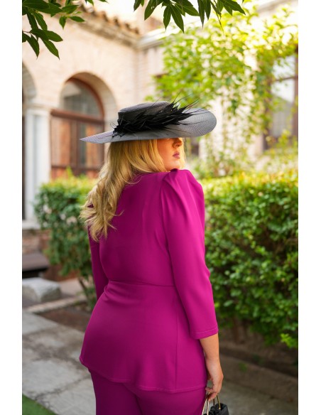 Long sleeve wine jacket and pants set