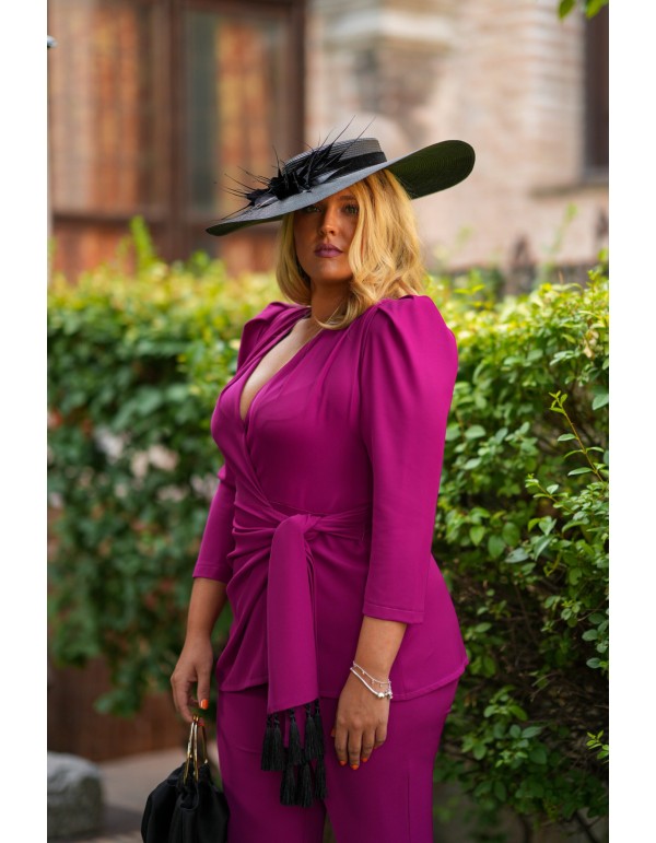 Long sleeve wine jacket and pants set 2