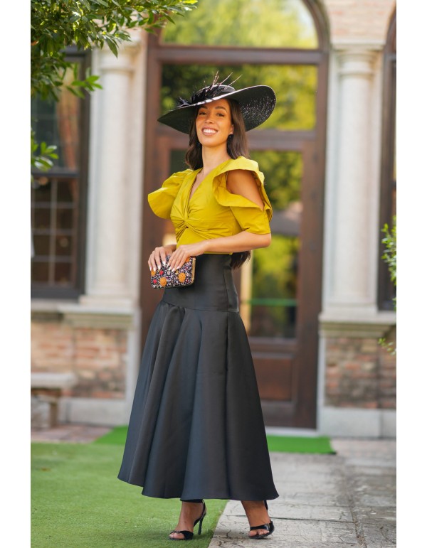Mikado top and skirt set with ruffles 2