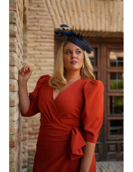 Robe midi Caldera à manches françaises bouffantes