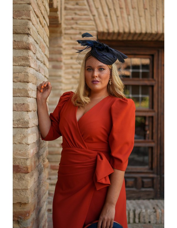 Vestido midi caldera con manga francesa abullonada 2