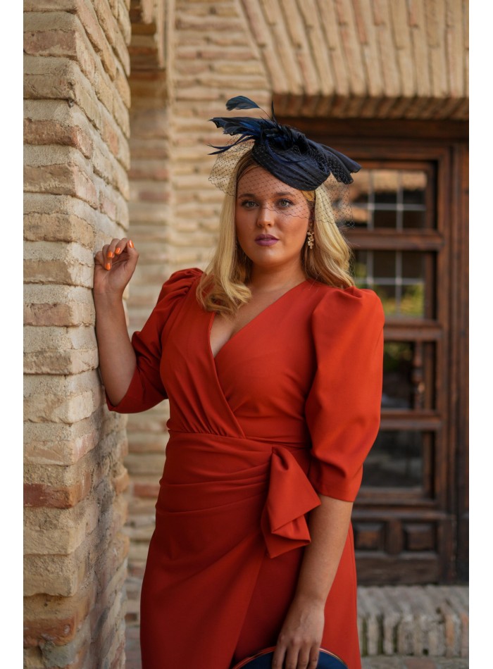 Robe midi Caldera à manches françaises bouffantes