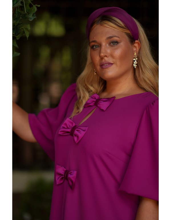 Robe midi à manches courtes et nœuds en forme de... 2