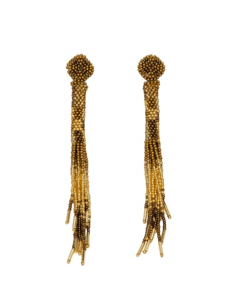 Pendientes de fiesta largos de cuentas con flecos para eventos especiales