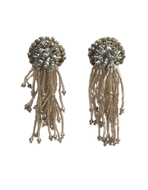 Boucles d'oreilles éventail en crochet avec franges et...