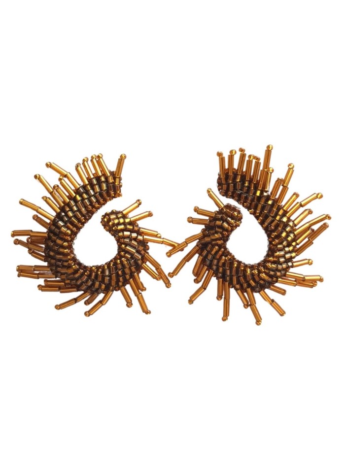 Handmade hoop earrings with beads and handmade tolette
