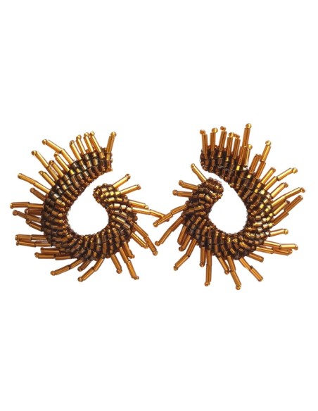 Boucles d'oreilles faites à la main avec des perles et une tolette faite à la main
