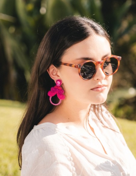 Handmade earrings with pearls and crochet earrings
