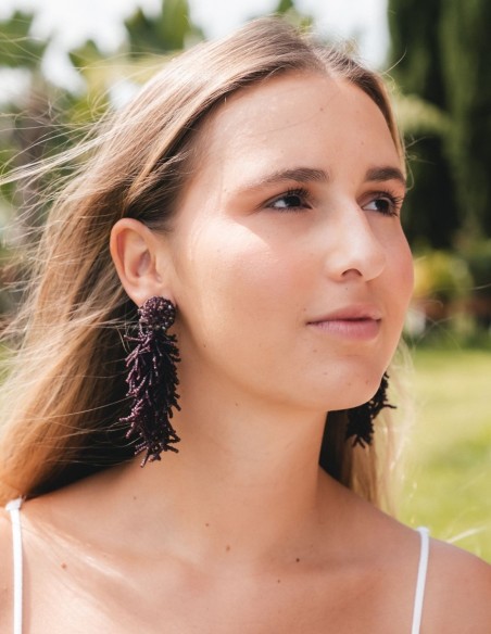 Maxi long party earrings with branches