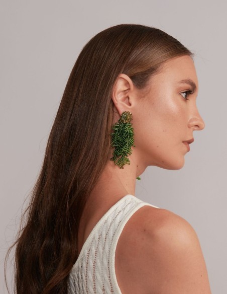 Maxi long party earrings with branches